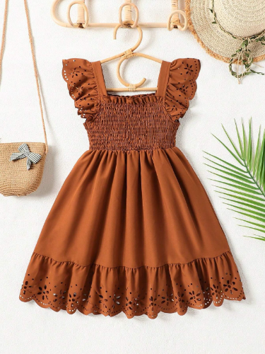 VESTIDO DE NIÑA COLOR CAFE TALLA 5 AÑOS 0004973