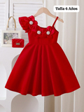VESTIDO DE NIÑA COLOR ROJO TALLA 4 AÑOS 0007425