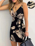 VESTIDO DE MUJER CON ESTAMPADO FLORAL DE AMARRAR