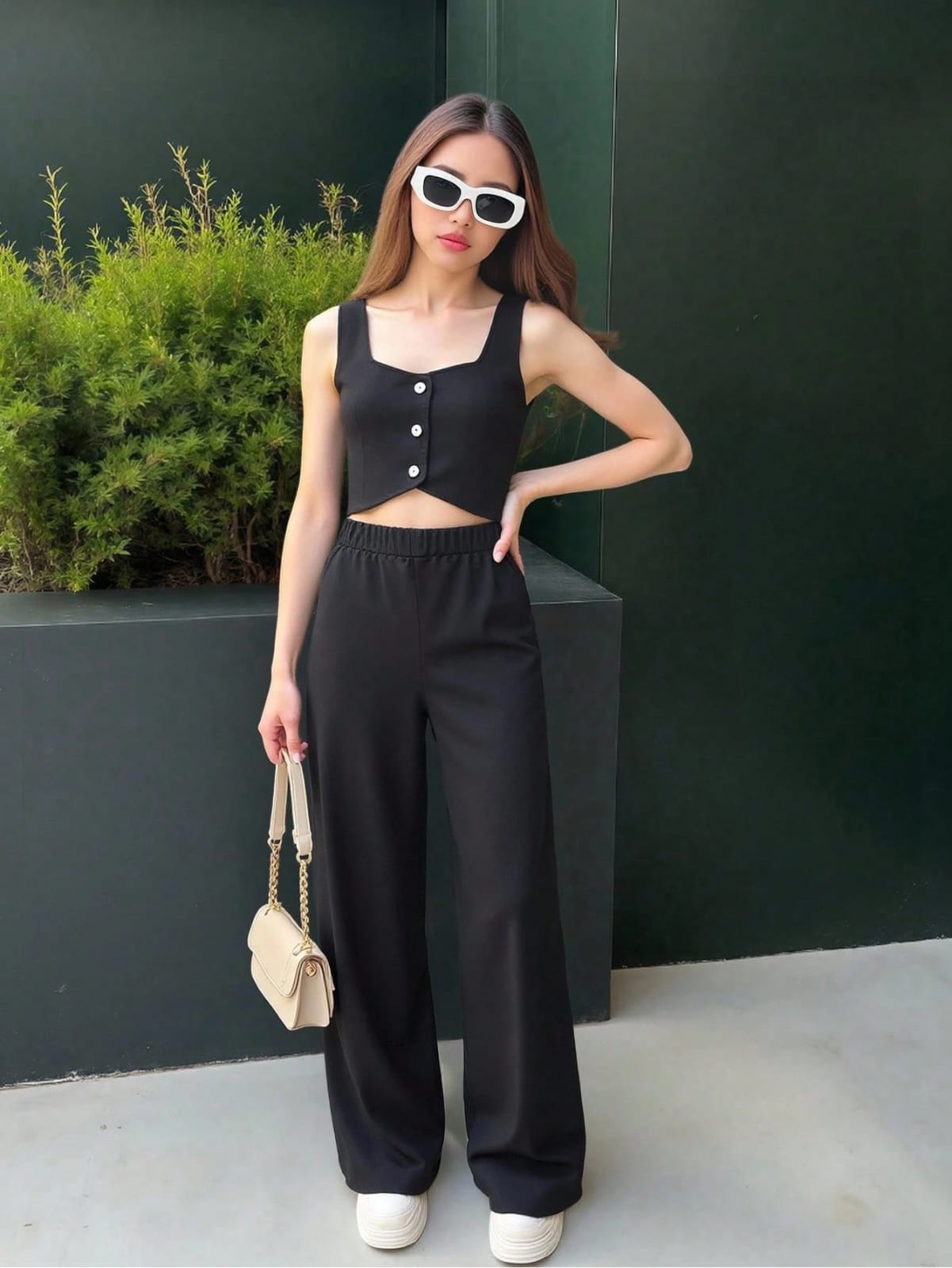 CONJUNTO DE PANTALONETA Y BLUSA PARA DAMA