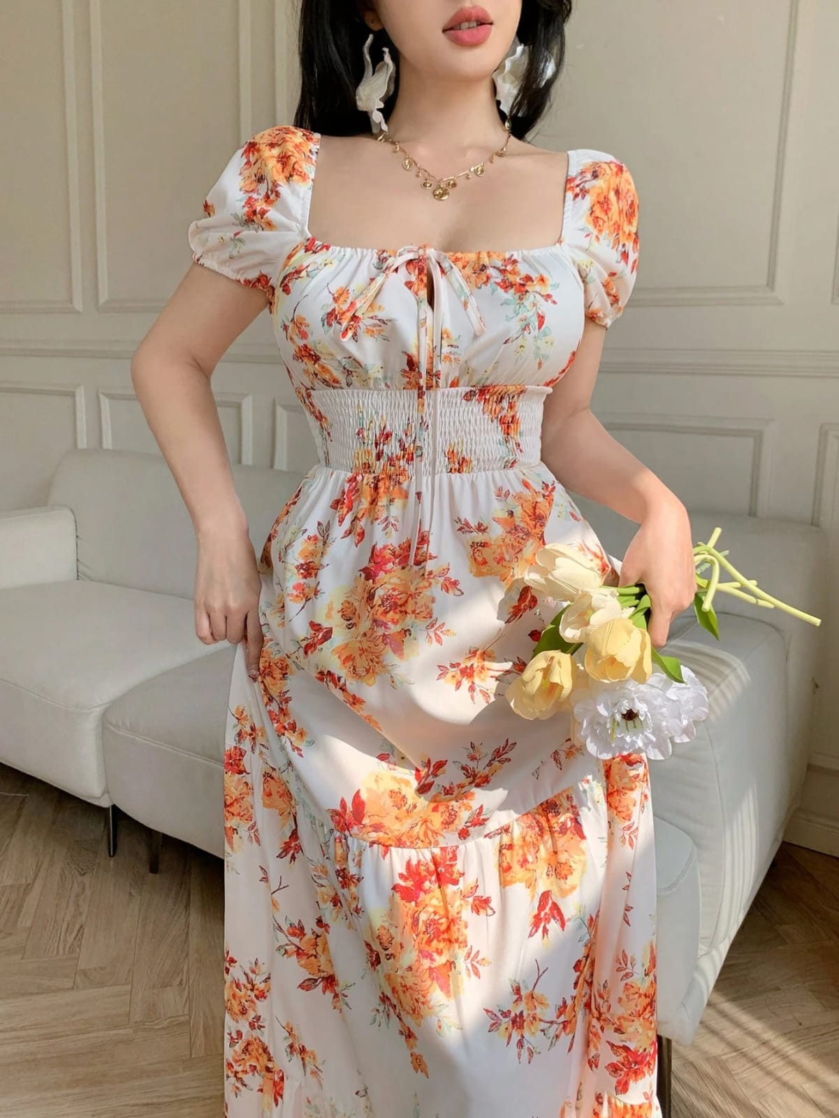 VESTIDO DE MUJER CON ESTAMPADO FLORAL