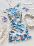 VESTIDO DE MUJER AJUSTADO CON VOLANTES