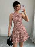 VESTIDO DE MUJER SIN MANGAS CON ESTAMPADO FLORAL