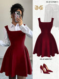 VESTIDO DE MUJER CON PLIEGUES ABAJO