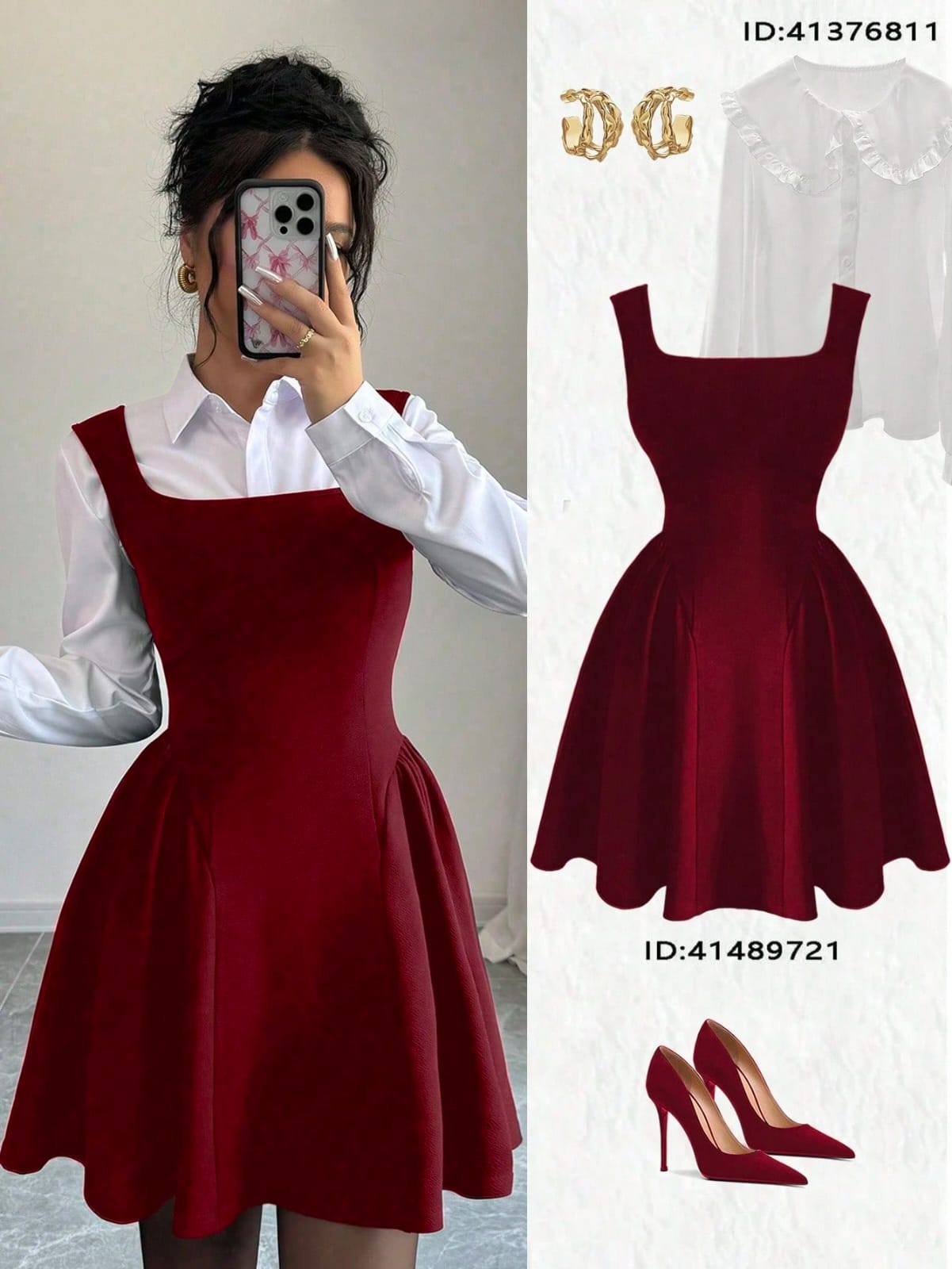 VESTIDO DE MUJER CON PLIEGUES ABAJO