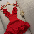VESTIDO DE MUJER CON TIRANTES Y FLORES