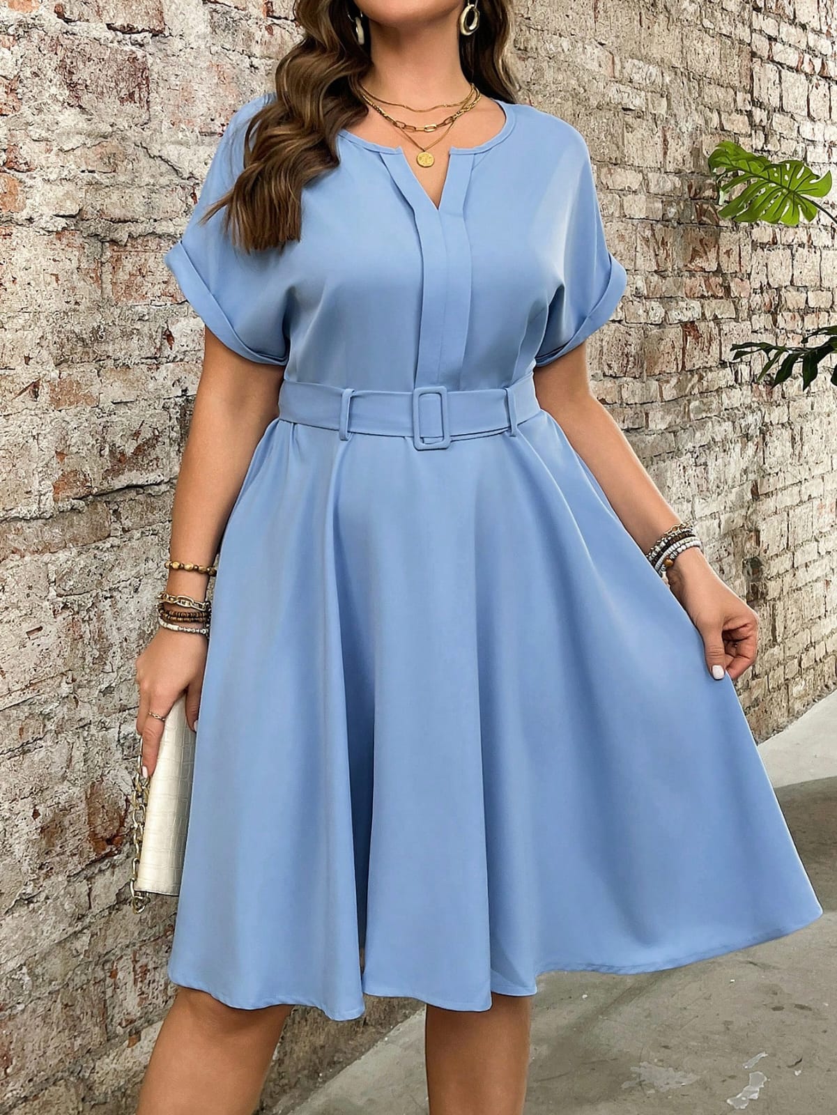 VESTIDO DE MUJER CUELLO V