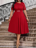 VESTIDO DE MUJER CON MANGAS DE ENCAJE