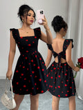 VESTIDO DE MUJER CON ESTAMPADO DE CORAZONES