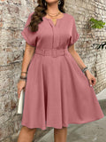 VESTIDO DE MUJER CON CUELLO V