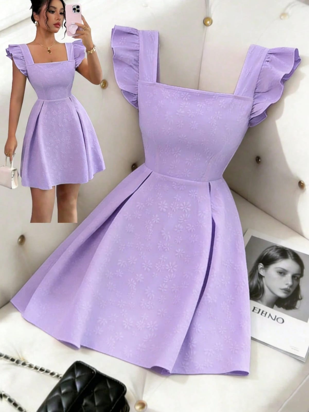 VESTIDO DE MUJER CON TEXTURA FLORAL