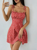 VESTIDO ESCOTADO DE MUJER CON ESTAMPADO FLORAL