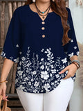 CAMISA DE MUJER CON ESTAMPADO FLORALY BOTONES