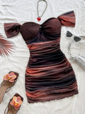 VESTIDO AJUSTADO DE MUJER CON HOMBROS DESCUBIERTOS