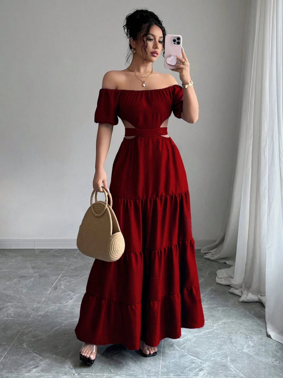 VESTIDO DE MUJER LARGO CON ESPALDA DESCUBIERTA