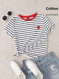 CAMISA DE MUJER DE RAYAS CON CORAZON ALADO