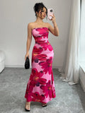 VESTIDO DE MUJER ESCOTADO CON ESTAMPADO FLORAL