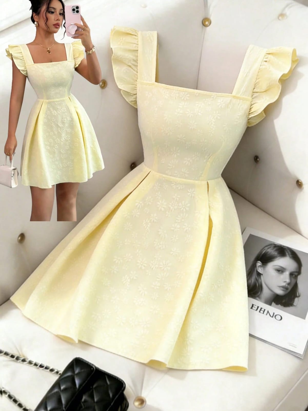 VESTIDO DE MUJER CON TEXTURA FLORAL