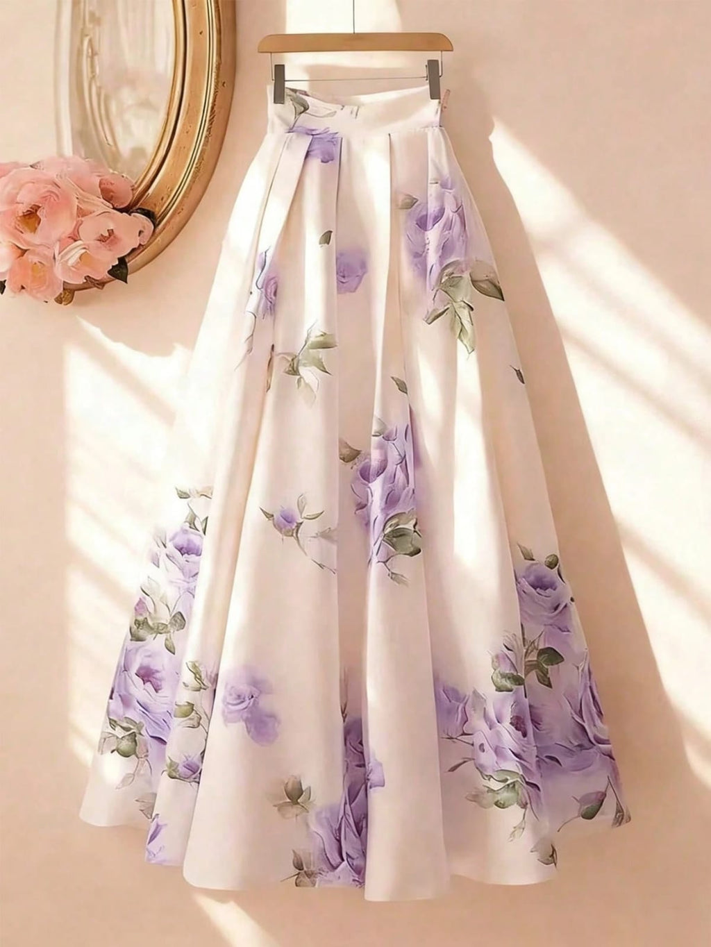 FALDA LARGA DE MUJER CON ESTAMPADO FLORAL