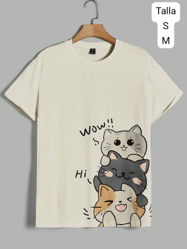CAMISETA DE TRES GATITOS DE CABALLERO