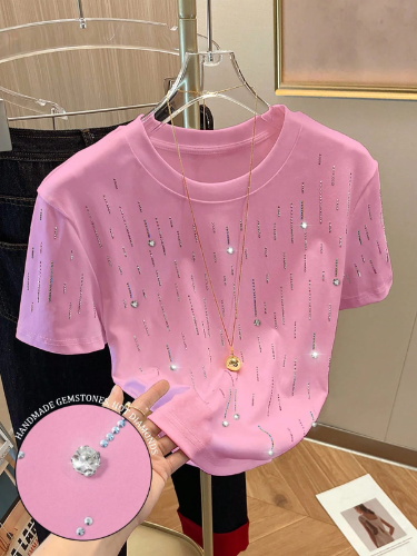 CAMISA ROSADA CON BRILLOS DE MUJER