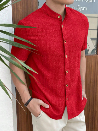 CAMISA ROJA DE HOMBRE CON BOTONES TALLA M 0006456