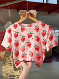 CAMISA DE MUJER ROSADA CON FRESAS