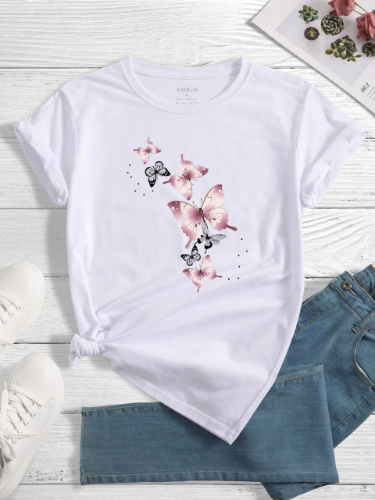 CAMISA DE MARIPOSAS ROSA TALLA L 00004184