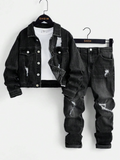 CONJUNTO DE JEAN DE NIÑA COLOR NEGRO TALLA 10 AÑOS 00001089