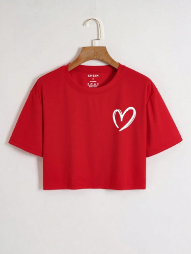 CAMISA ROJA CON DISEÑO DE CORAZON TALLA XS 0005827