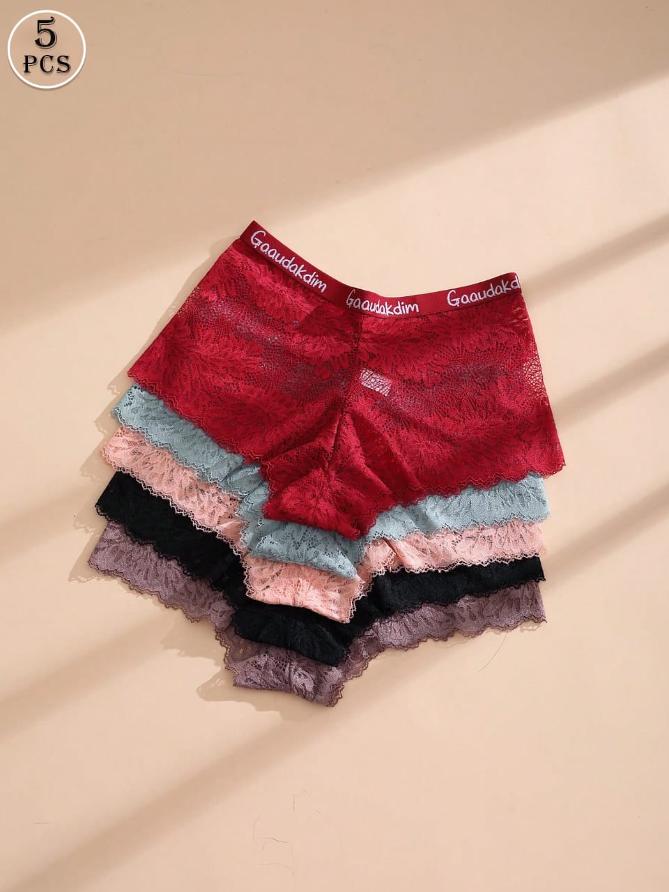 SET DE 5  PANTYS  DE ENCAJE