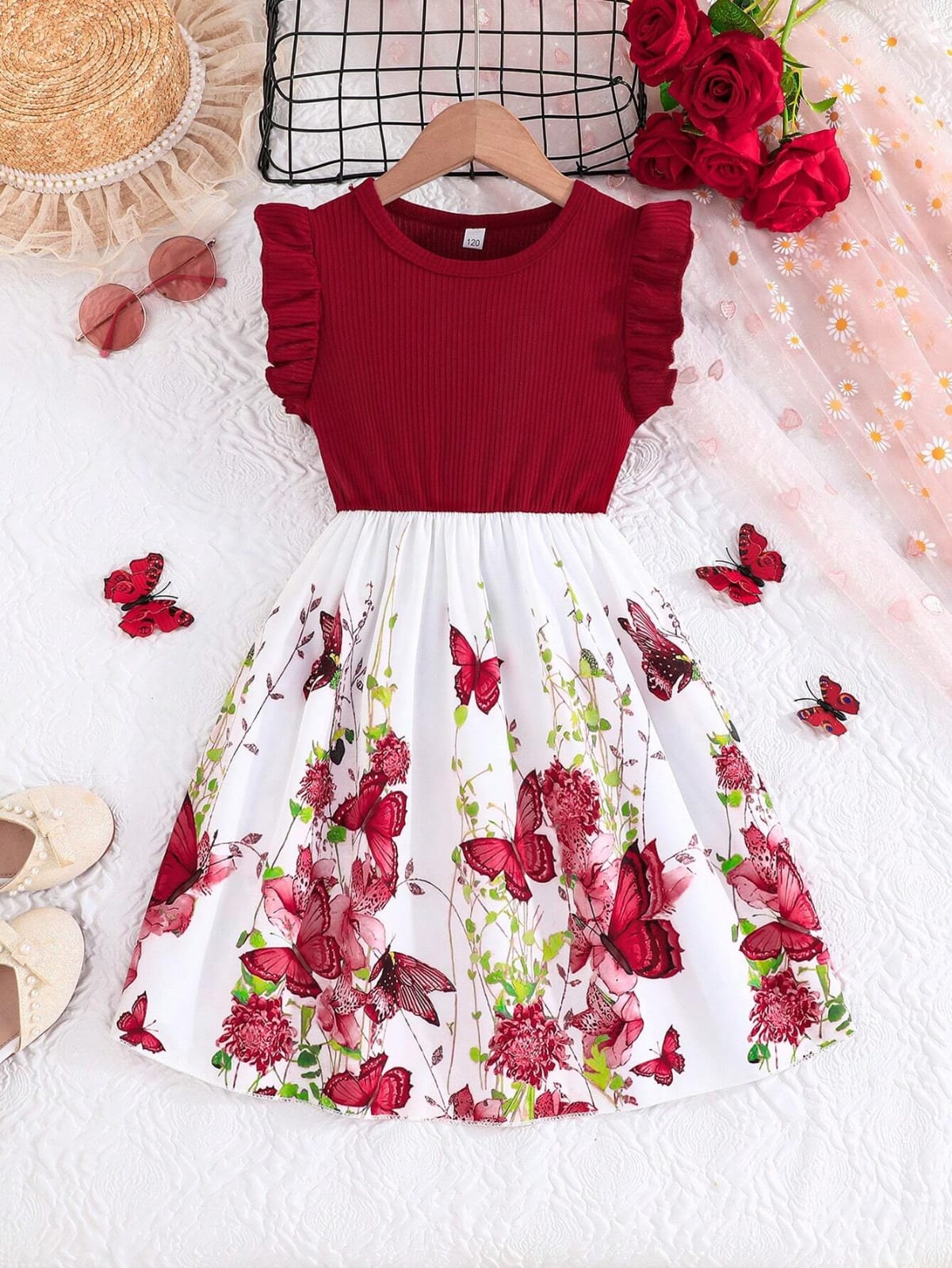 VESTIDO DE NIÑA COLOR ROJO