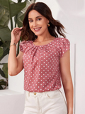 CAMISA ROSA CON PUNTOS BLANCOS TALLA M