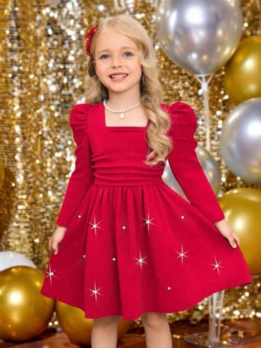 VESTIDO DE NIÑA COLOR ROJO TALLA 5 AÑOS 0007115
