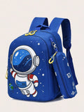 MOCHILA AZUL DE ASTRONAUTA CON LAPICERA