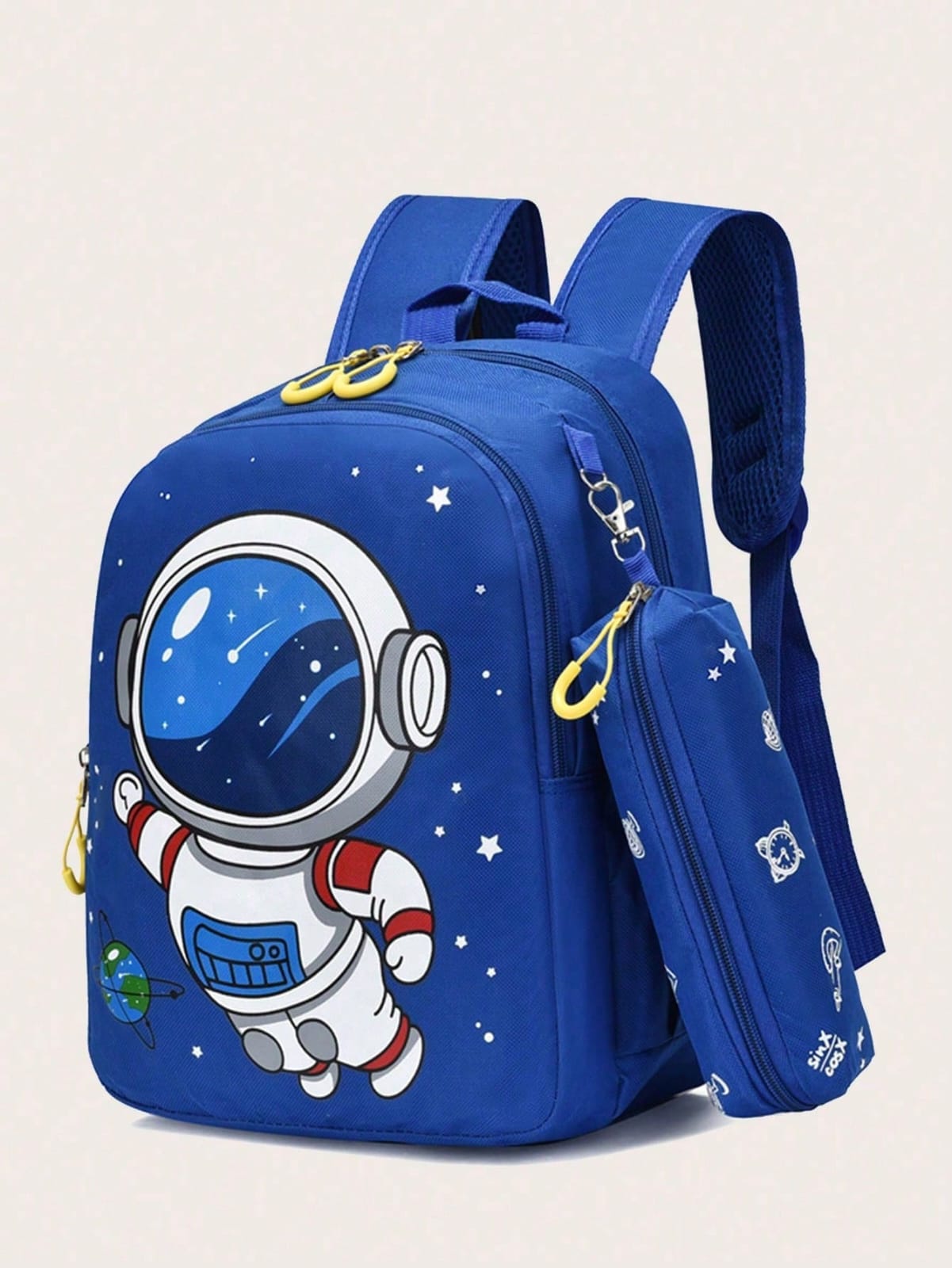 MOCHILA AZUL DE ASTRONAUTA CON LAPICERA