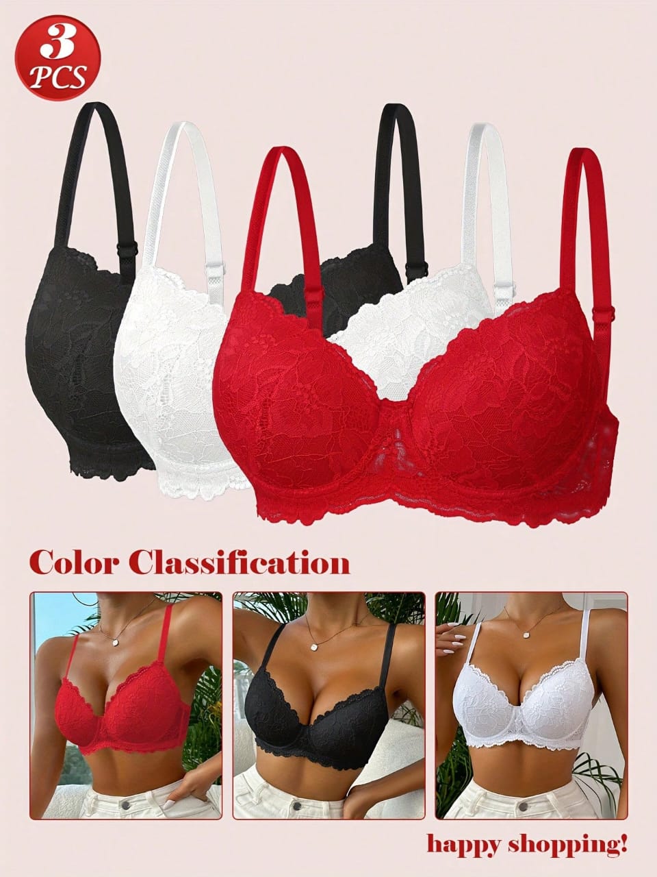 SET DE 3 BRASIERES