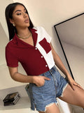 CAMISA DE BOTONES DE DAMA DOS COLORES