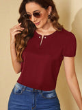CAMISA CASUAL PARA DAMA CON BONITO DISEÑO EN EL CUELLO