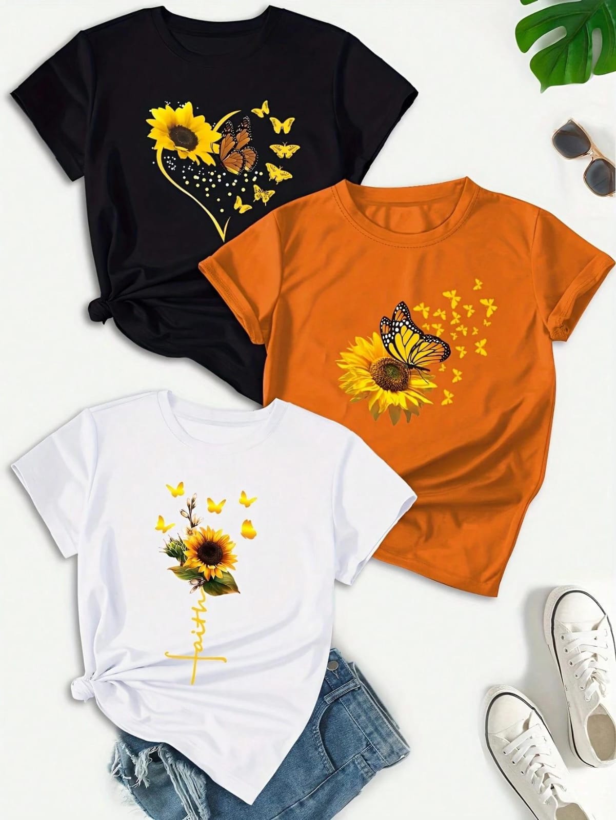 CAMISA NARANJA CON DISEÑO DE MARIPOSA TALLA S 00003894