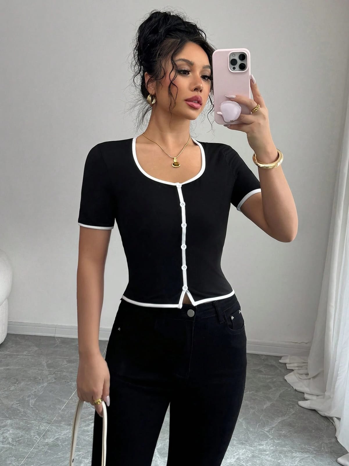 CAMISA COLOR NEGRO TALLA M 0007369