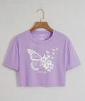 CAMISA MORADA CON DISEÑO DE MARIPOSA TALLA XS 50000940