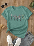 CAMISA VERDE CON DISEÑO DE FLORES TALLA S 50001285