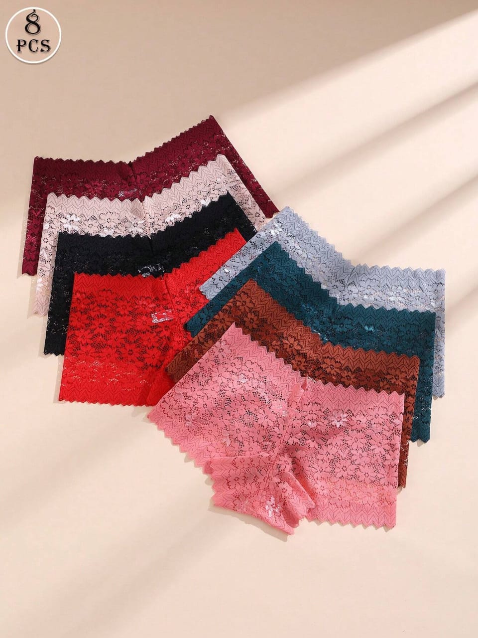 SET DE 8 PANTYS DE ENCAJE