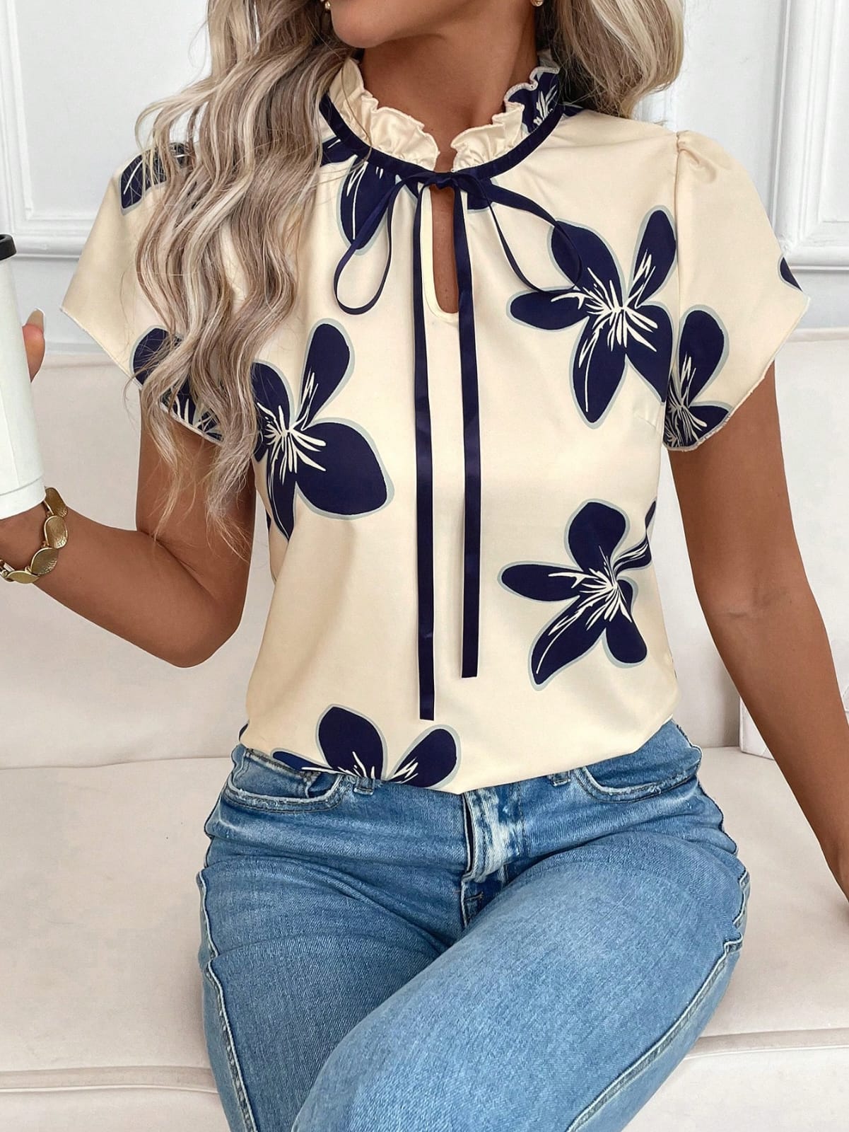 CAMISA DE MUJER COLOR BEIS TALLA L 0007707