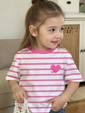 CAMISA DE NIÑA RAYADA COLOR ROSADO CON BLANCO TALLA 7 AÑOS 0007490