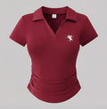CAMISA COLOR ROJO DE CUELLO 0007811