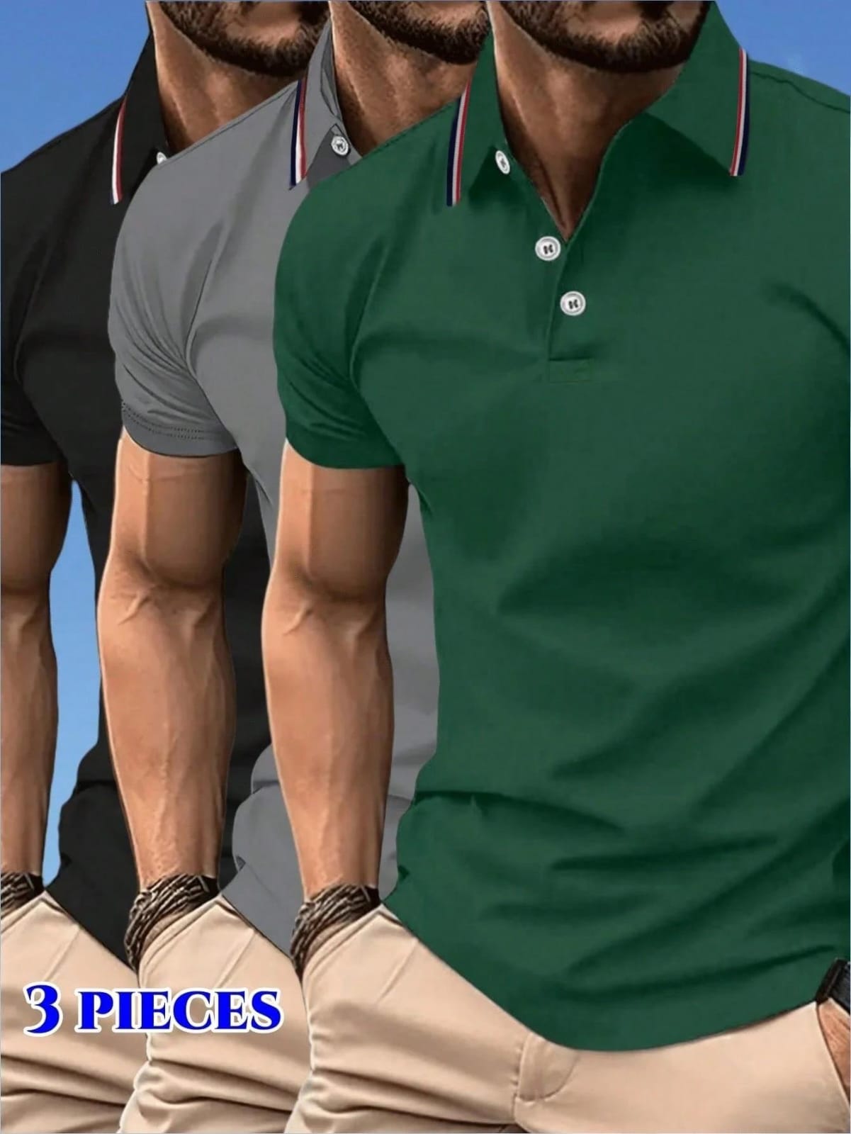 CAMISA DE CUELLO COLOR VERDE DE CABALLERO