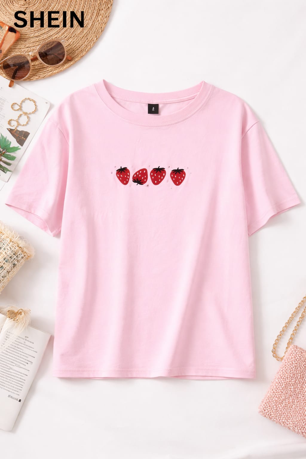 CAMISA DE FRESA COLOR ROSADA TALLA S 0008036