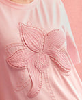 CAMISA OVERZISE ROSA DE MUJER CON DISEÑO DE FLOR TALLA XS 00001315